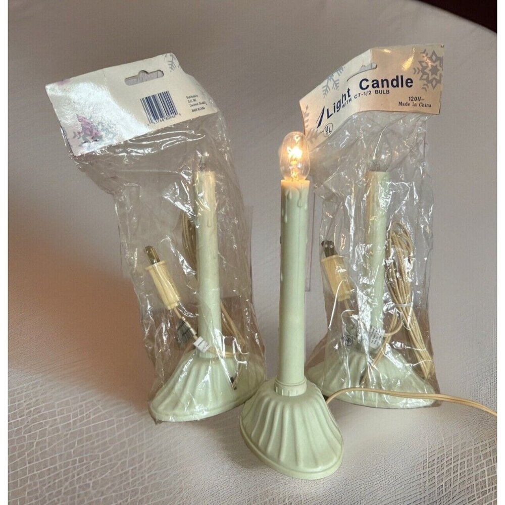 Vintage DSI Candoliers NOS 9.75”X 5” With C7 Bulb Lot Of 3 Light candle New
